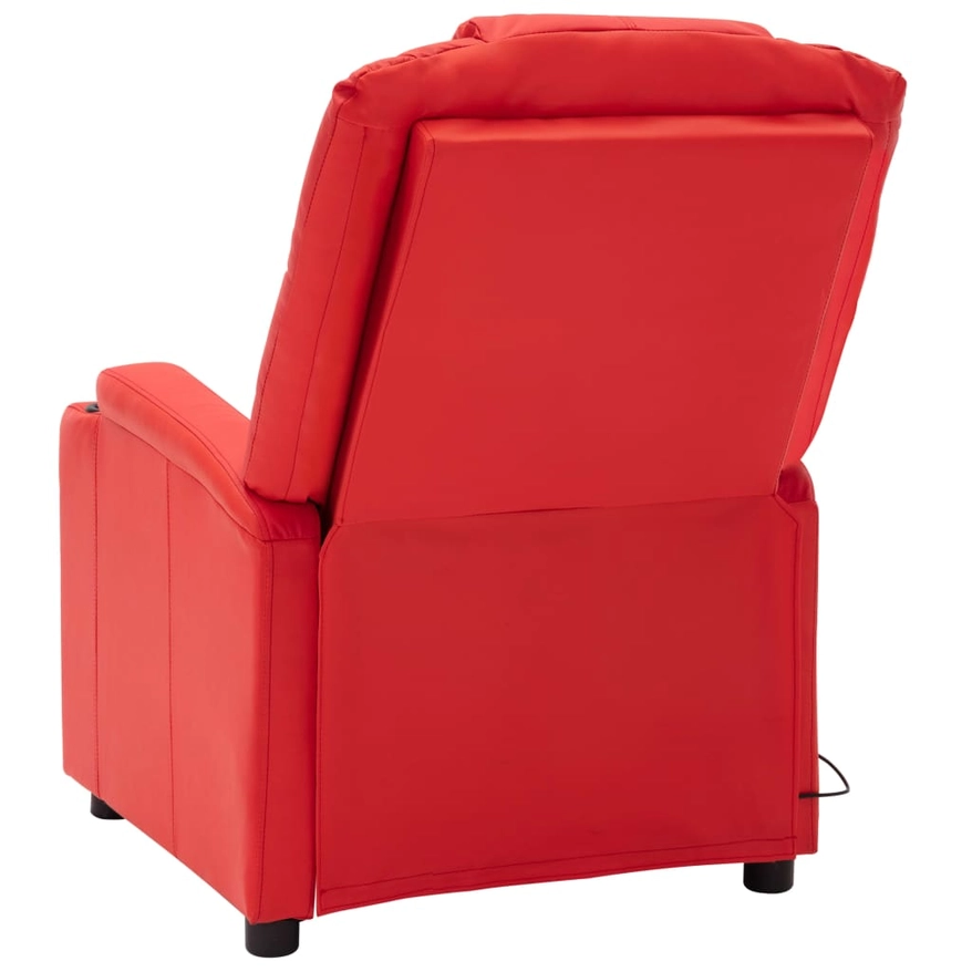 Massage ligstoel rood kunstleer 4 Massage ligstoel rood kunstleer 4