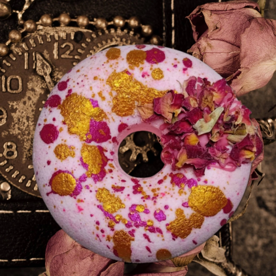 Moonlight Kiss Donut Bath Bomb VEGAN Romantic Botanical 3 Moonlight Kiss Donut Bath Bomb VEGAN Romantic Botanical 3