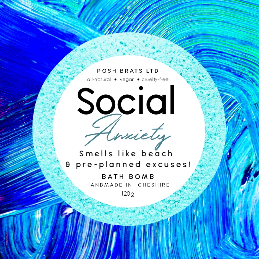 Social Anxiety Fizzy Bath Bomb VEGAN 2 Social Anxiety Fizzy Bath Bomb VEGAN 2