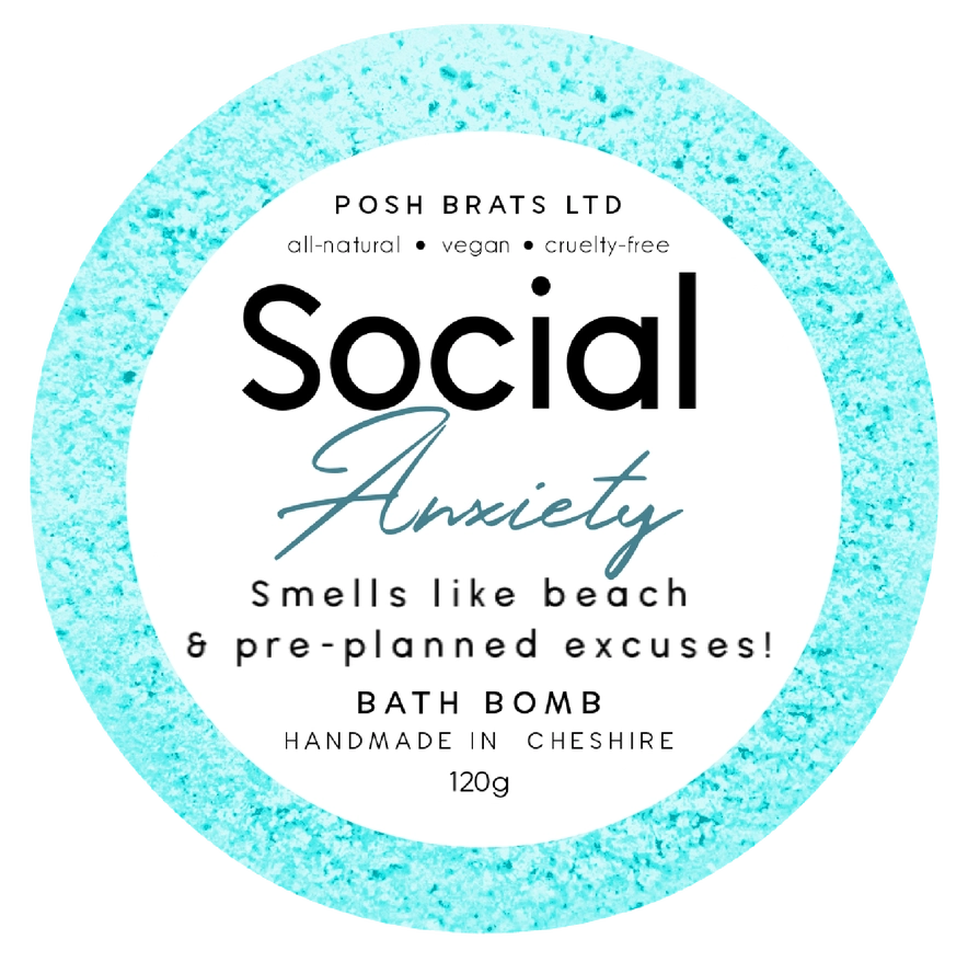 Social Anxiety Fizzy Bath Bomb VEGAN 3 Social Anxiety Fizzy Bath Bomb VEGAN 3