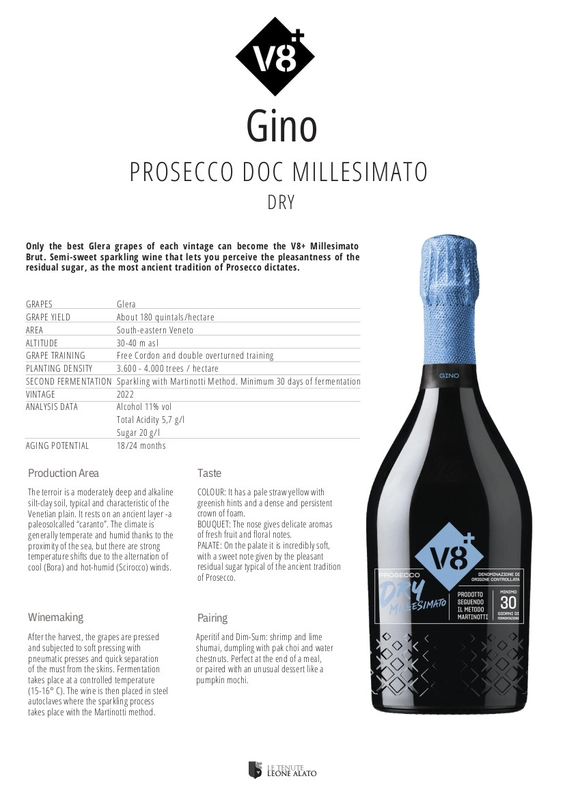 Sor Gino Prosecco Millesimato Droge Wijngaarden V8+ 75 cl. 2 Sor Gino Prosecco Millesimato Droge Wijngaarden V8+ 75 cl. 2