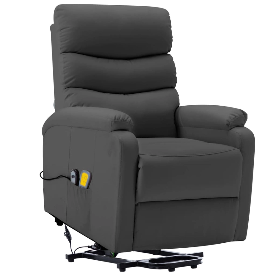 Sta-massage fauteuil antraciet kunstleer 2 Sta-massage fauteuil antraciet kunstleer 2