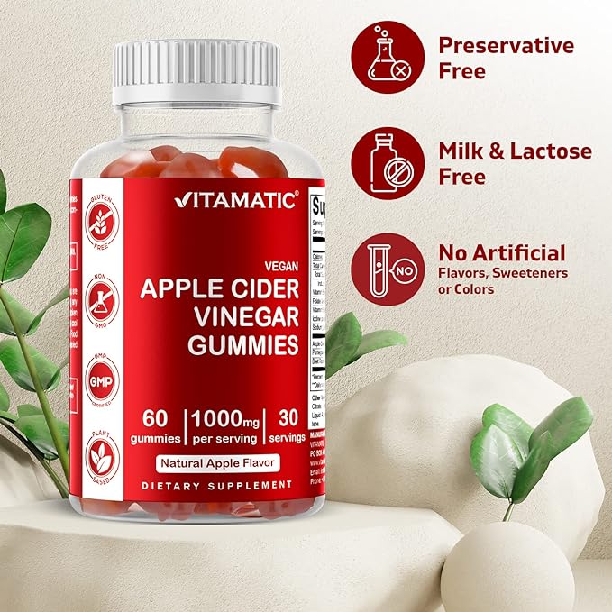 Vitamatic Appelciderazijn 1000 mg 60 veganistische gummies 2 Vitamatic Appelciderazijn 1000 mg 60 veganistische gummies 2