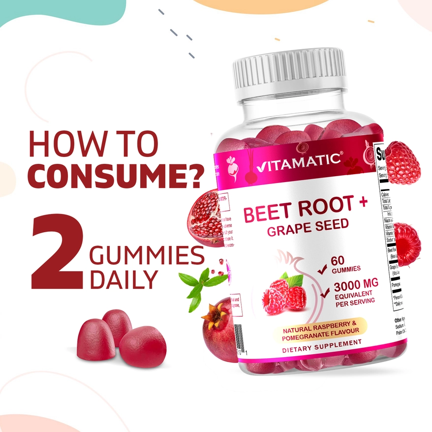 Vitamatic Bietenwortel 3000 mg per portie 60 gummies 3 Vitamatic Bietenwortel 3000 mg per portie 60 gummies 3