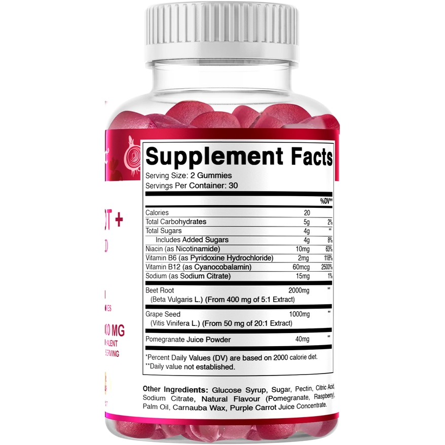 Vitamatic Bietenwortel 3000 mg per portie 60 gummies 4 Vitamatic Bietenwortel 3000 mg per portie 60 gummies 4