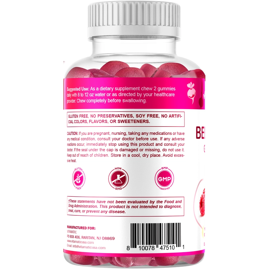 Vitamatic Bietenwortel 3000 mg per portie 60 gummies 5 Vitamatic Bietenwortel 3000 mg per portie 60 gummies 5