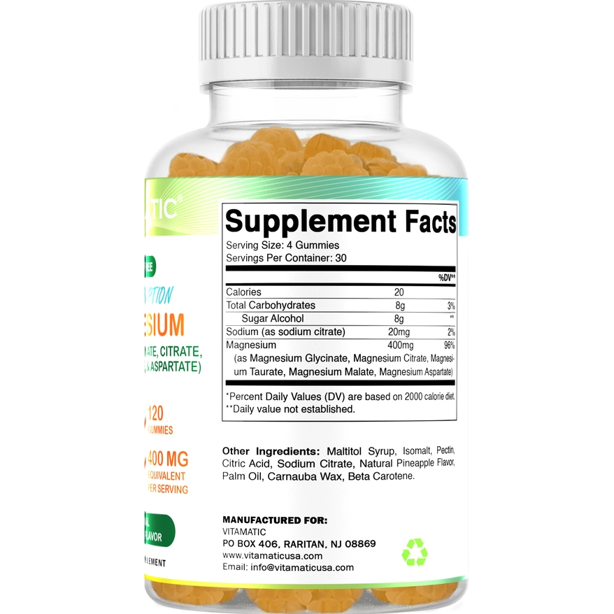 Vitamatic Magnesium 400 mg per portie 120 gummies 5 Vitamatic Magnesium 400 mg per portie 120 gummies 5
