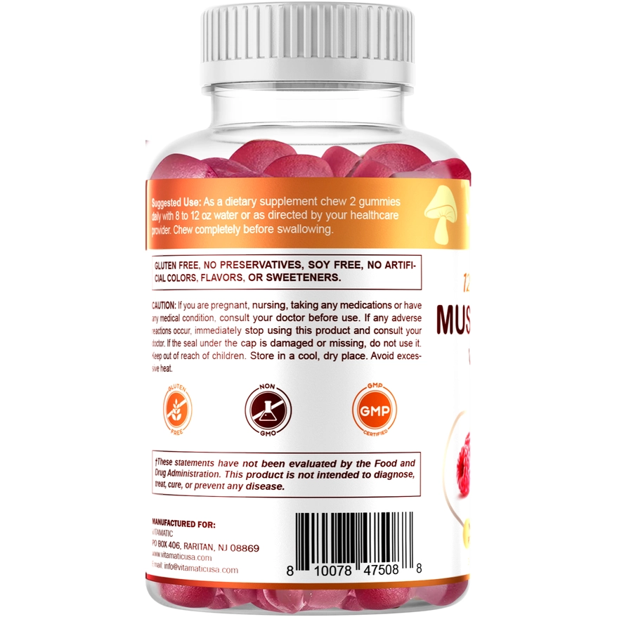 Vitamatic Paddenstoelencomplex met D3 60 gummies 5 Vitamatic Paddenstoelencomplex met D3 60 gummies 5