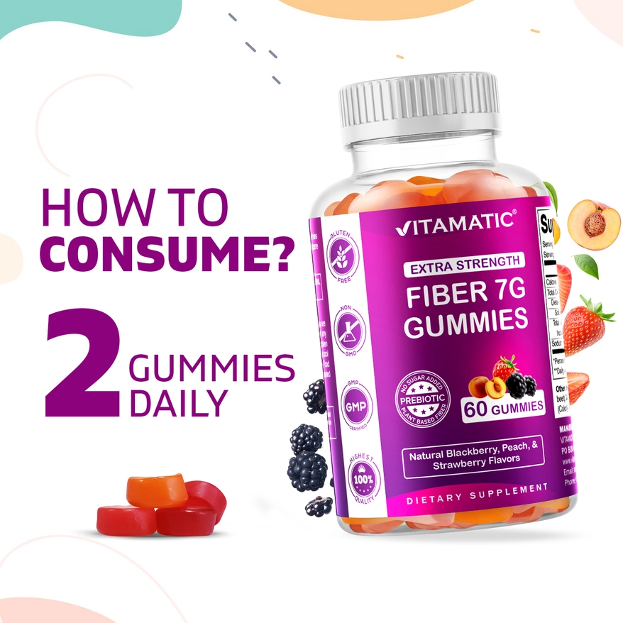 Vitamatic Prebiotic Fiber Gummies voor volwassenen – 7G Fiber 2 Vitamatic Prebiotic Fiber Gummies voor volwassenen – 7G Fiber 2