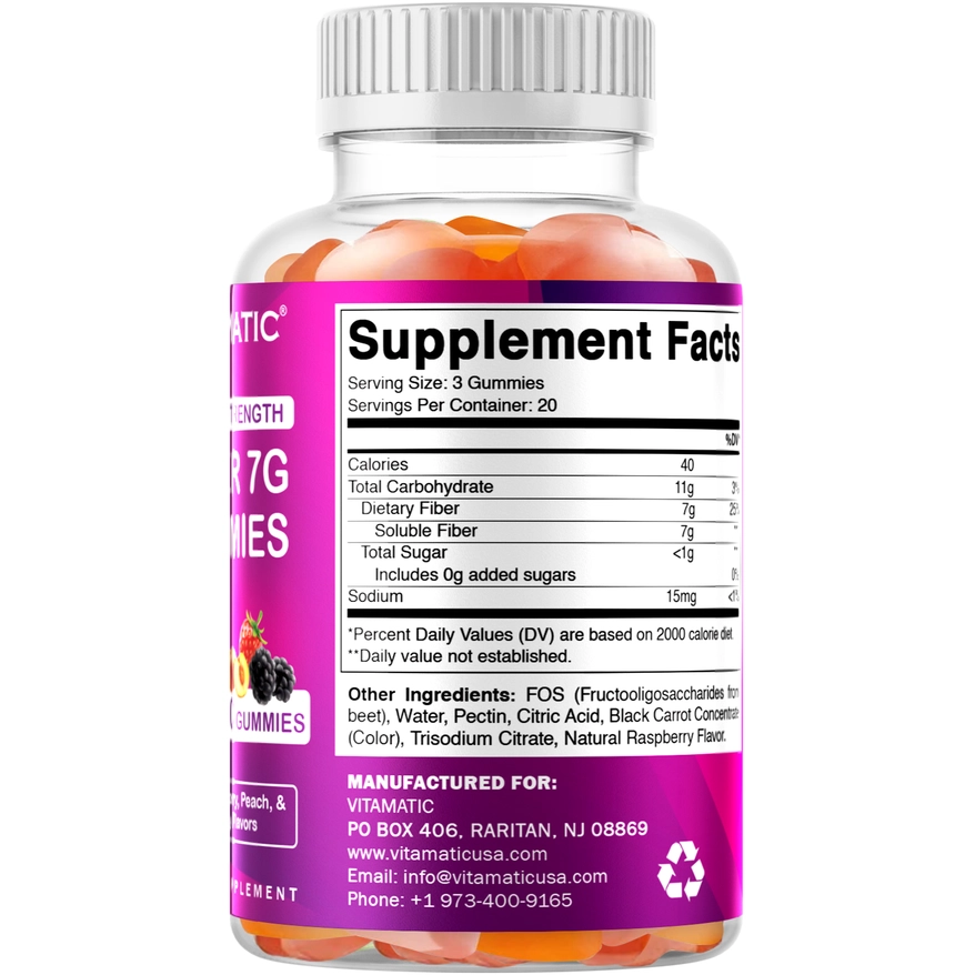 Vitamatic Prebiotic Fiber Gummies voor volwassenen – 7G Fiber 5 Vitamatic Prebiotic Fiber Gummies voor volwassenen – 7G Fiber 5