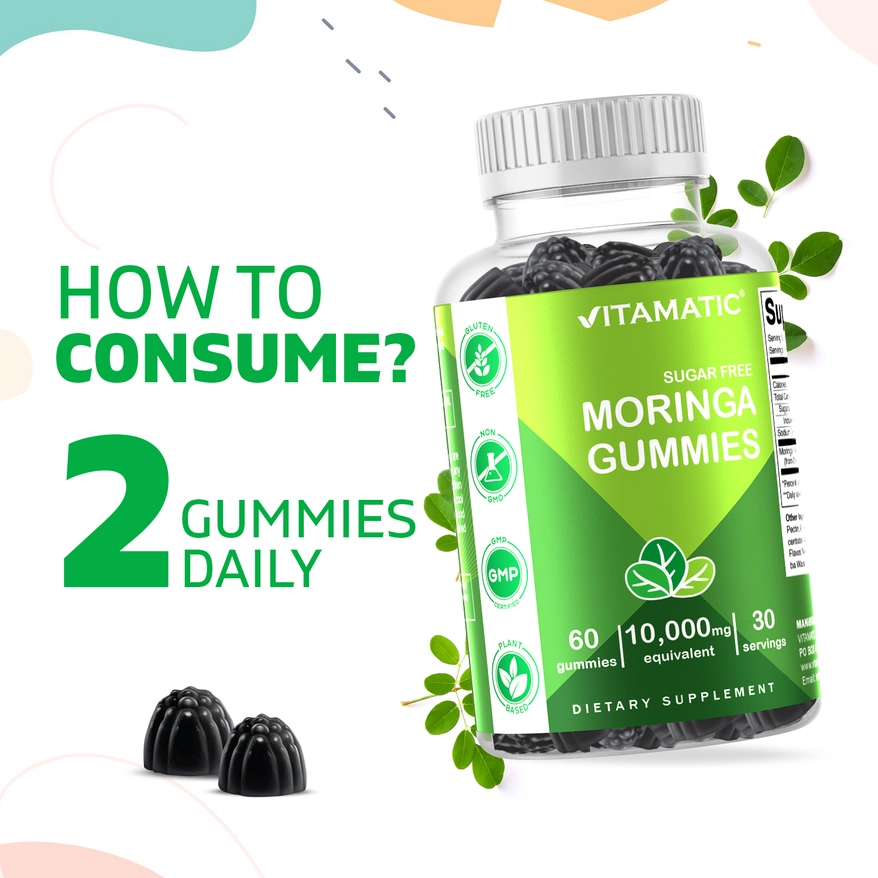 Vitamatic Suikervrije Moringa Gummies 10000 mg 60 gummies 3 Vitamatic Suikervrije Moringa Gummies 10000 mg 60 gummies 3