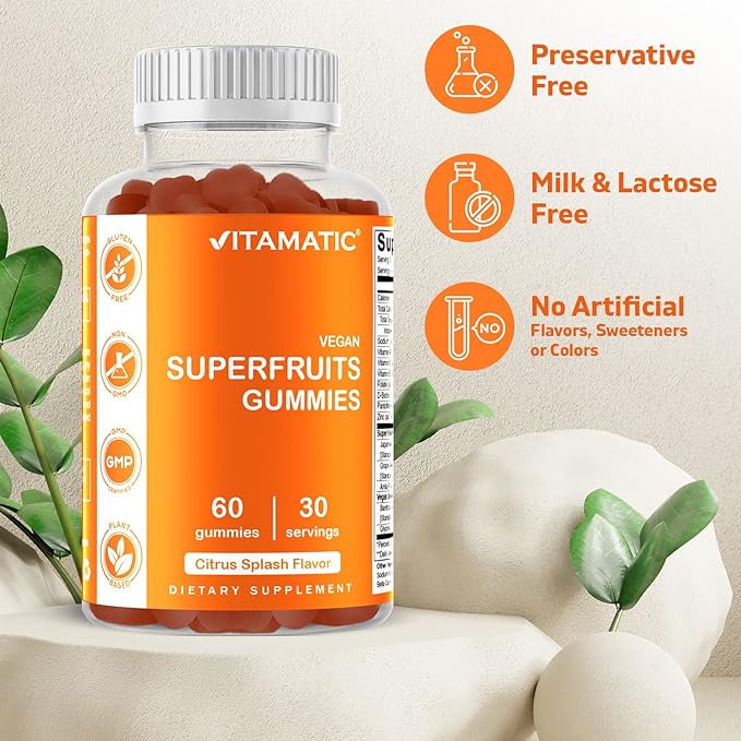 Vitamatic Superfruit Gummies 60 veganistische gummies 2 Vitamatic Superfruit Gummies 60 veganistische gummies 2