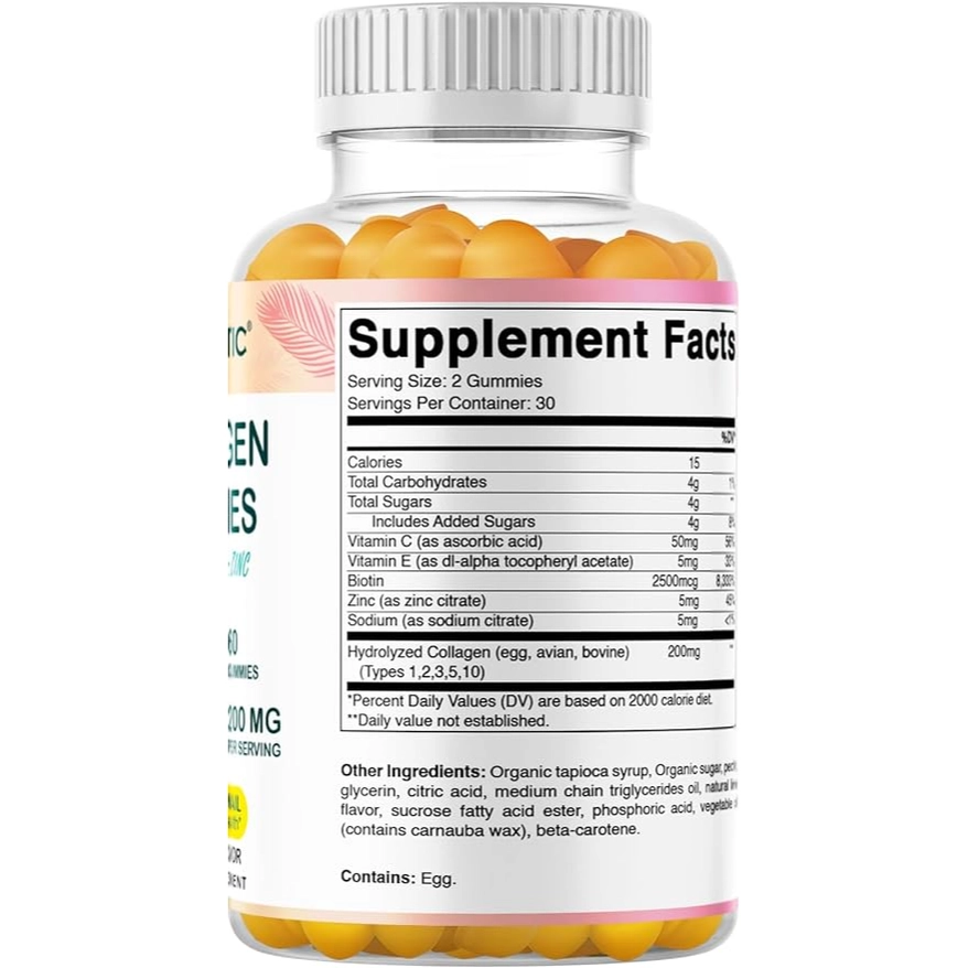 Vitamatische gehydrolyseerde collageengummies met zink en biotine 4 Vitamatische gehydrolyseerde collageengummies met zink en biotine 4