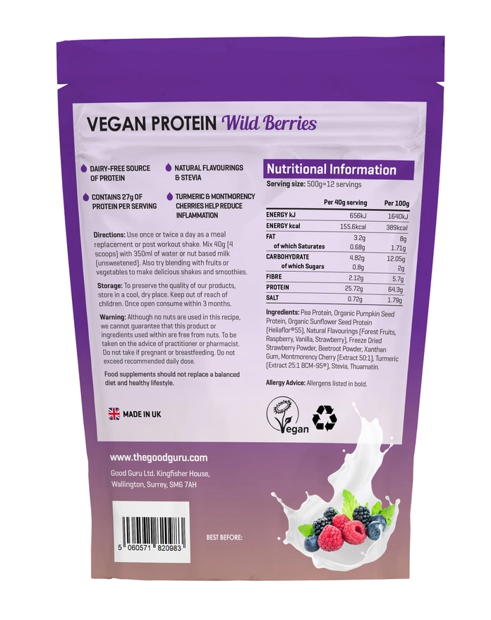 Veganistisch eiwitpoeder Wild Berry 2 Veganistisch eiwitpoeder Wild Berry 2