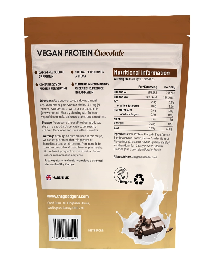 Veganistisch eiwitpoeder met chocolade 2 Veganistisch eiwitpoeder met chocolade 2